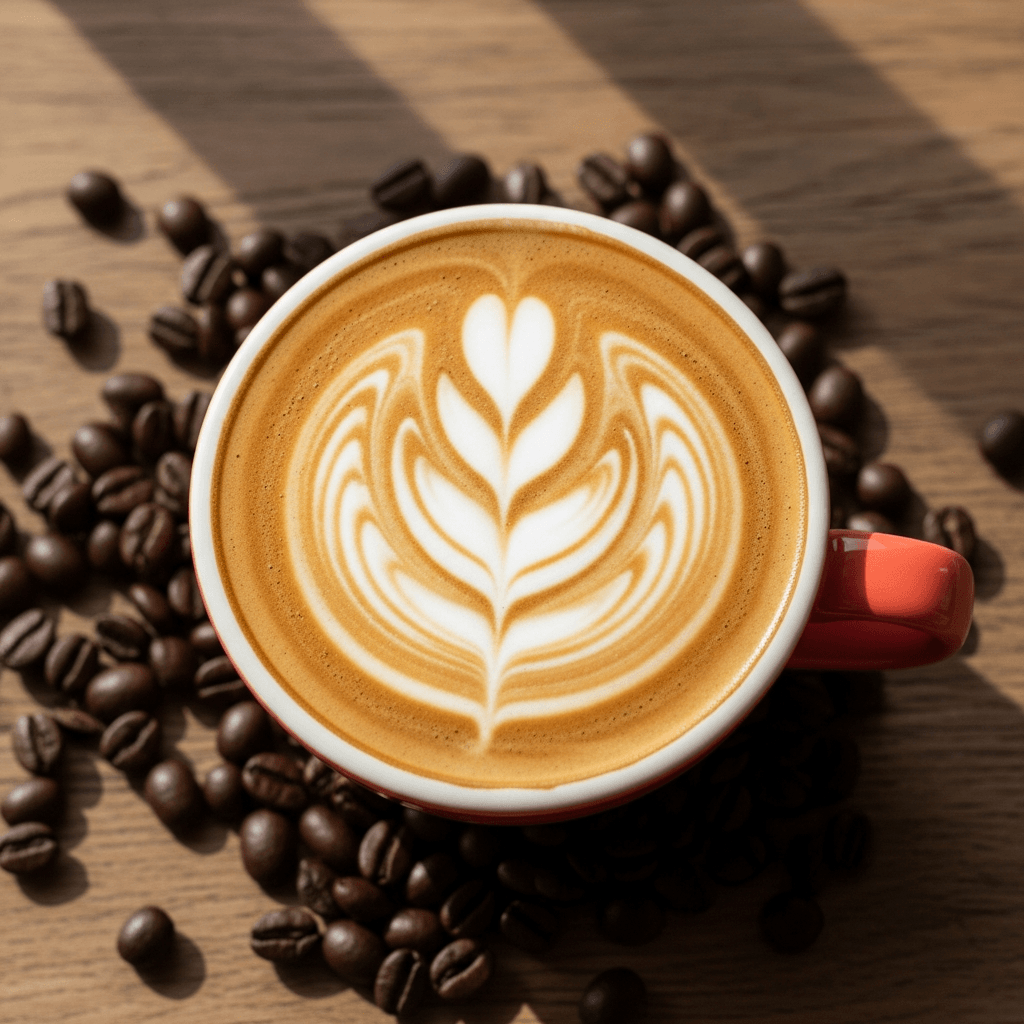 Latte art sur un cappuccino